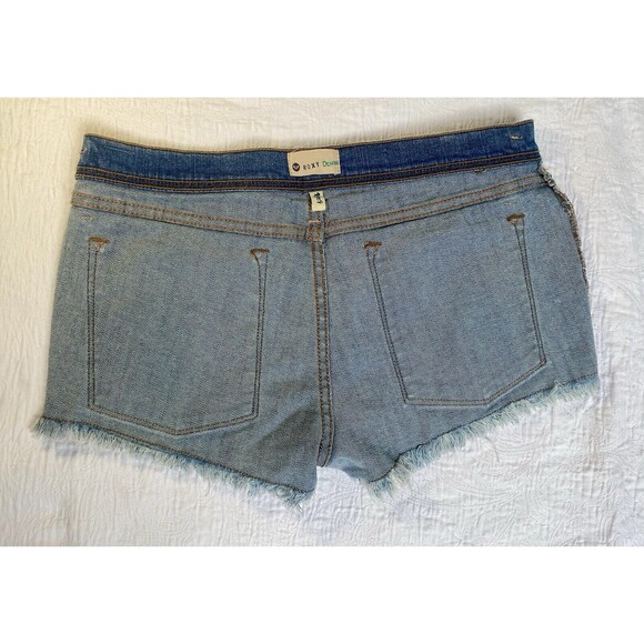 ROXY Juniors Size 9/29 Embroidered BOHO Southwest Print Jeans Shorts Frayed Hems - Picture 7 of 14